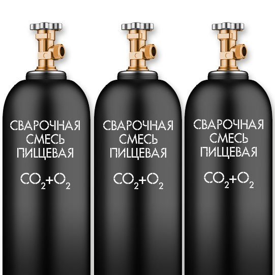 Смесь пищевая CO2+O2 (углекислота + кислород) - купить в интернет-магазине Сканд